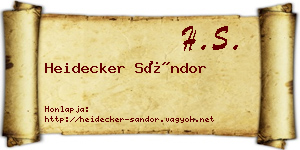 Heidecker Sándor névjegykártya