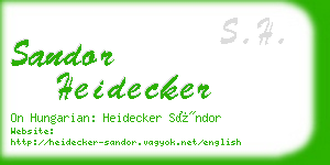 sandor heidecker business card